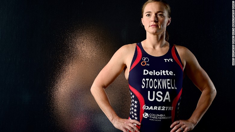 US para-triathlete Melissa Stockwell is an Iraq War veteran.