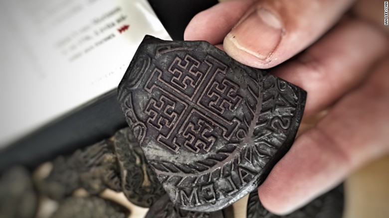 500-year-old tattoo wood block stencil of the Jerusalem Cross