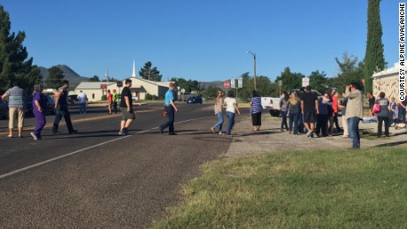 shooting school texas alpine shooter cross dead injured evacuated thursday morning following street there