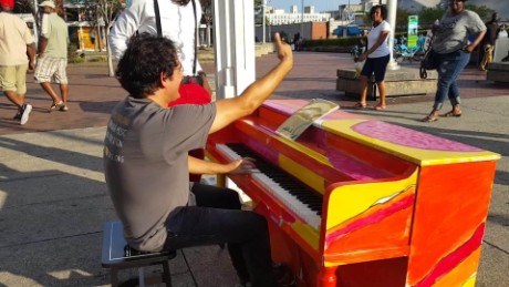 Why are pianos popping up around city?