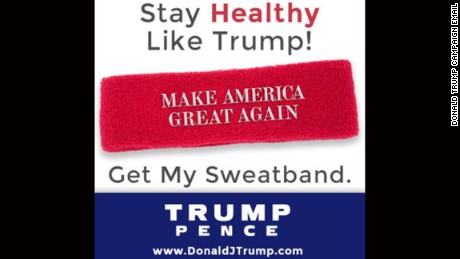 Trump, who says he does not exercise, offering 'Make America Great Again' sweatbands