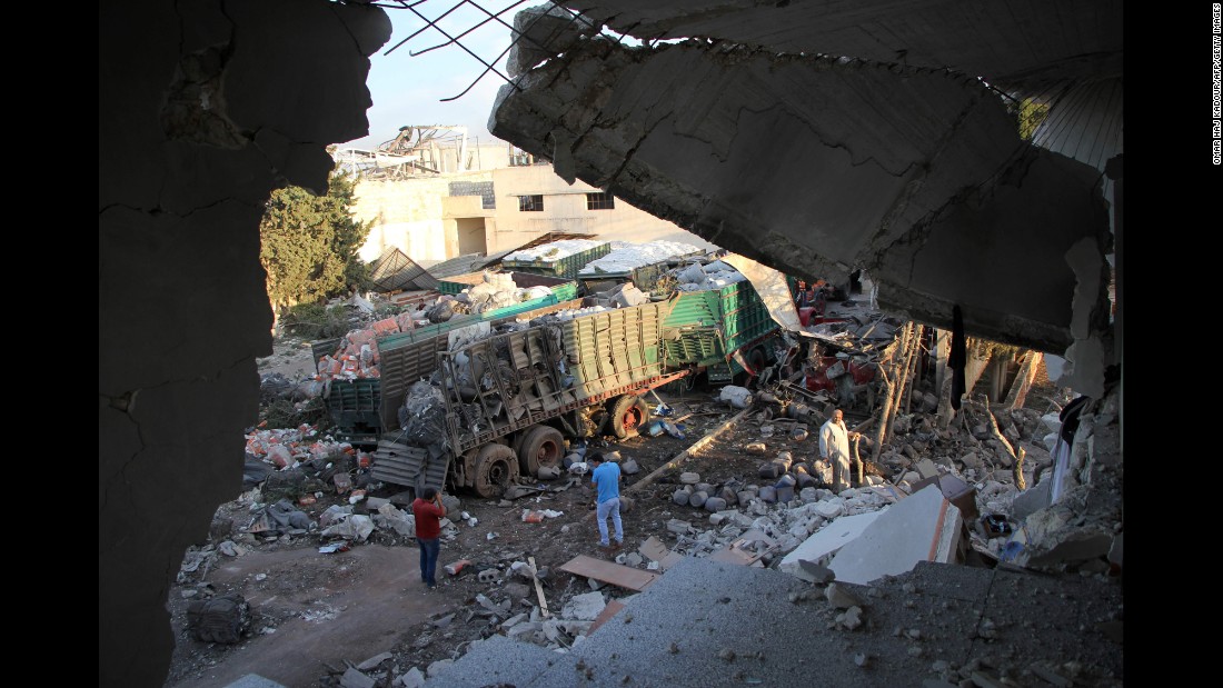 An aid convoy was bombed in the area of Urum al-Kubra, Syria, on Monday, September 19. It is not clear who was responsible for the airstrike, which the International Committee of the Red Cross said killed about 20 people as well as the director of the Red Crescent's Urum al-Kubra branch. The United States <a href="http://www.cnn.com/2016/09/20/politics/syria-convoy-strike-us-conclusion-russia/" target="_blank">has reached the preliminary conclusion</a> that Russian warplanes bombed the convoy, two U.S. officials told CNN. Russia denies it was responsible and says that terrorists carried out the attack.
