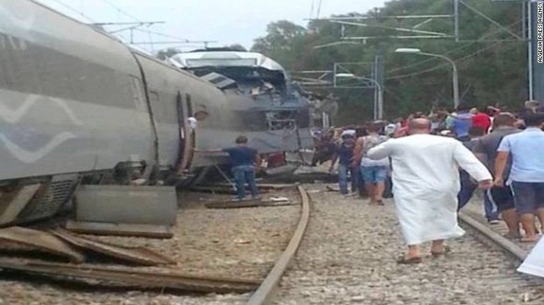 Scores were injured when two passenger trains collided in Algeria on Saturday afternoon, according to the state-run Algeria Press Service.