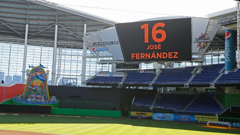 Sunday's game between the Marlins and the Atlanta Braves was canceled after Fernandez's death.
