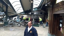 A section of roof lies on the platform after a New Jersey Transit train <a href="http://www.cnn.com/2016/09/29/us/new-jersey-hoboken-train-crash/index.html" target="_blank">crashed at the Hoboken station</a> on Thursday, September 29. One person was reported dead, and dozens of others were injured.