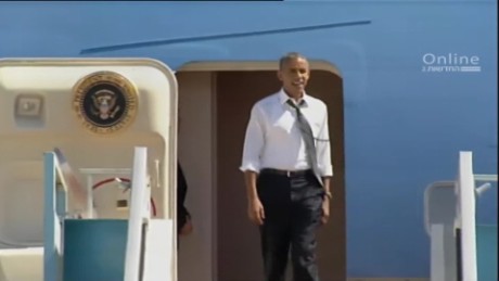 'Bill! Let's go!' Obama waits for Clinton