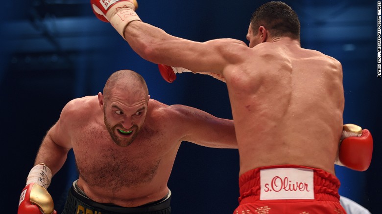 Fury is pictured on his way to one of the greatest shocks in heavyweight history against Klitschko.