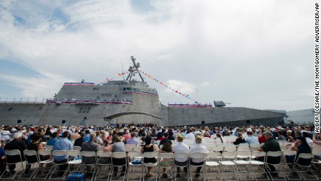 USS Montgomery springs leak after hit by tug boat pulling it