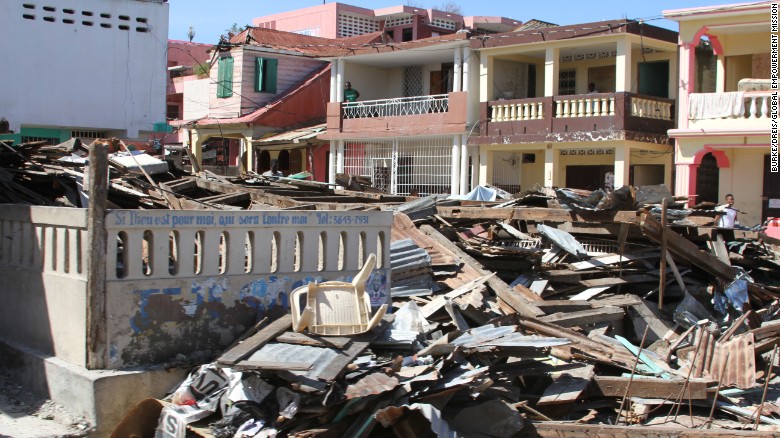 Hurricane Matthew reduced buildings to debris throughout Jeremie, west Haiti.