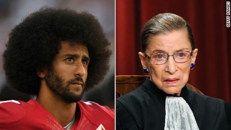 Ruth Bader Ginsburg apologizes to Colin Kaepernick after criticizing anthem protest