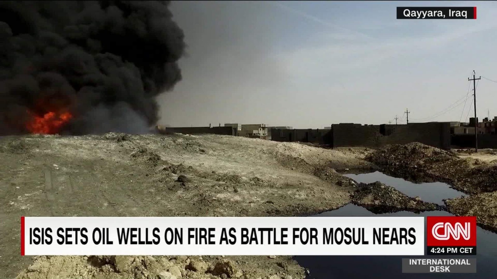 ISIS sets oil wells on fire