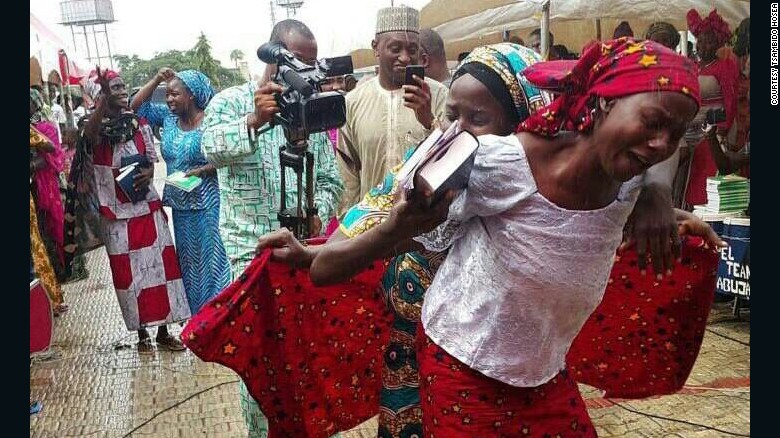 Tearful scenes as kidnapped Chibok girls reunited with families