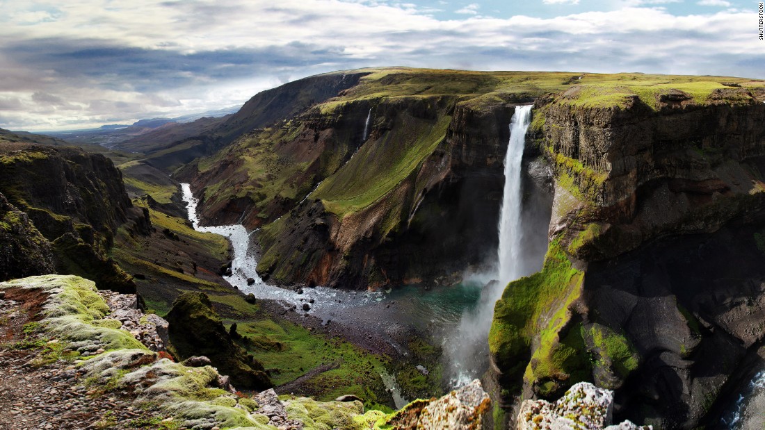 In southern Iceland, the Fossá River plunges more than 400 feet to create the majestic Haifoss waterfall, the country&#39;s second highest. The glacial river also feeds other waterfalls in the area, including Granni, located next door to its taller sibling.