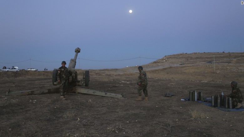 Kurdish security forces take up a position overlooking ISIS-controlled villages surrounding Mosul, Iraq, on Monday, October 17. An Iraqi-led offensive &lt;a href=&quot;http://www.cnn.com/2016/10/17/middleeast/mosul-isis-operation-begins-iraq/index.html&quot; target=&quot;_blank&quot;&gt;has begun&lt;/a&gt; to reclaim the largest region in the country under ISIS control. Kurdish Peshmerga forces are playing a key role in the offensive.