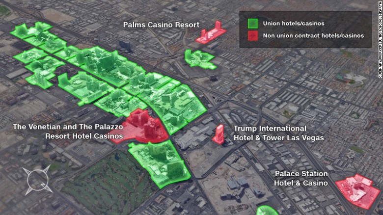 The Trump International is one of the few hotels on the Strip that does not have union contracts.