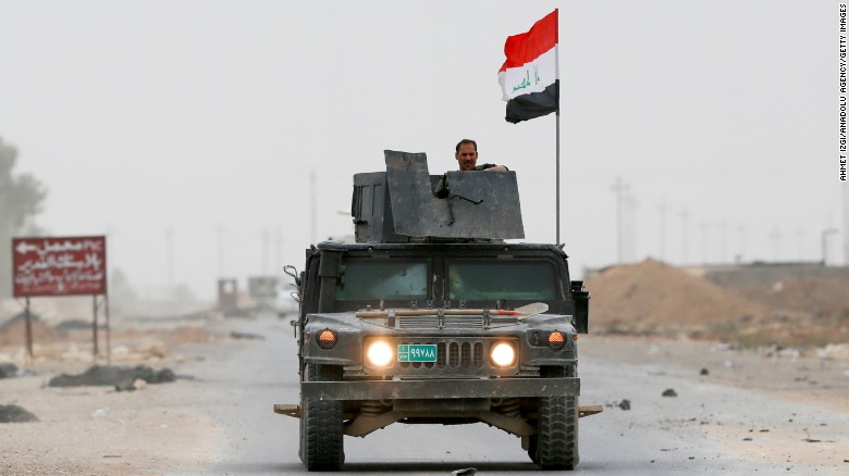 An armored truck belonging to the Iraqi army patrols along the Bertilla front near Mosul on Tuesday, November 1. An Iraqi-led offensive is underway to reclaim Mosul, Iraq&#39;s second-largest city and the last major stronghold for ISIS in the country.