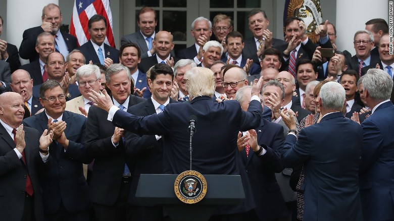 Image result for trump celebrating healthcare bill
