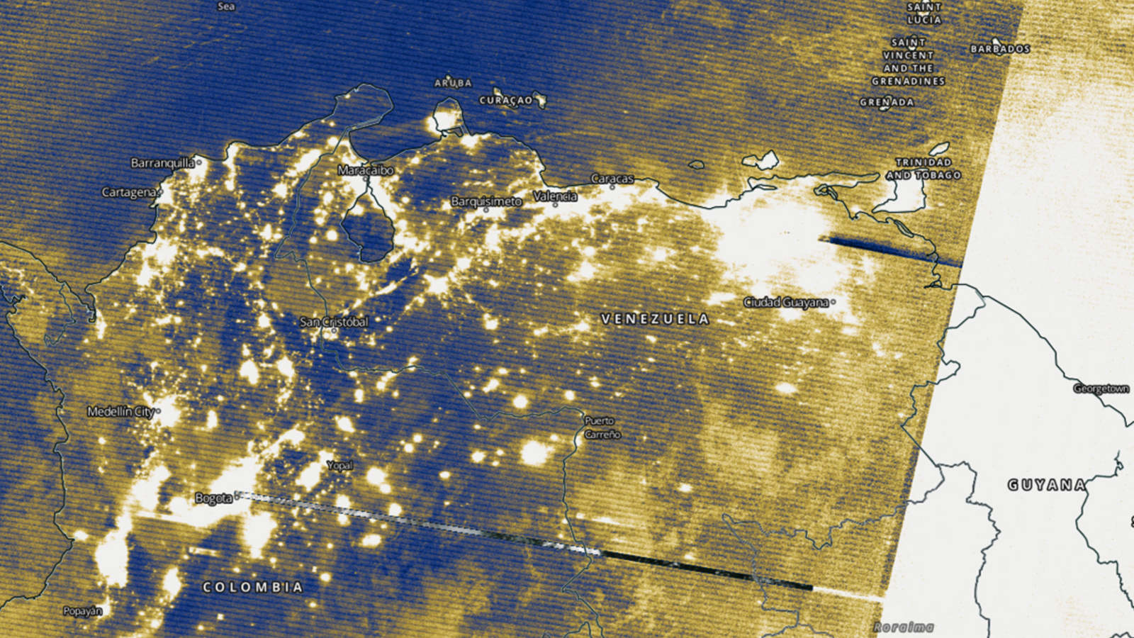 Image of venezuela electricity map before blackout