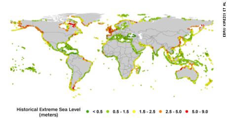 Maximum Sea Level Rise Map Climate Crisis: Flooding From Sea Level Rise Could Cost Our Planet $14.2  Trillion, Study Says - Cnn