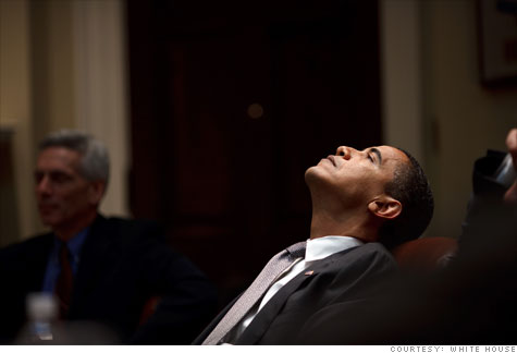 President Obama in a January 2009 budget meeting at the White House ...