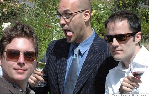 Twitter co-creators Biz Stone (left), Jason Goldman and Evan Williams are leaving to launch a new startup venture.