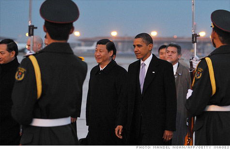International relations: U.S. President Obama meets China's Vice President Xi Jinping at an airport in Beijing in 2009.