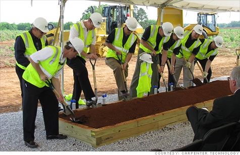 Carpenter Technology broke ground this month on its $518 million plant in Alabama.