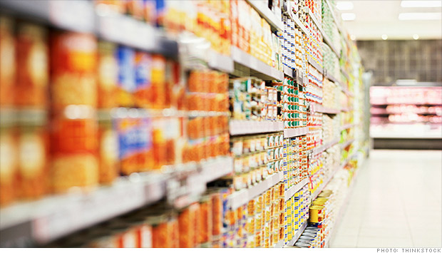 grocery shelves
