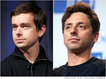 Sergey Brin & Jack Dorsey (Tie)