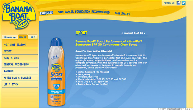 banana boat continuous spray