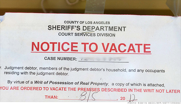 foreclose vacate