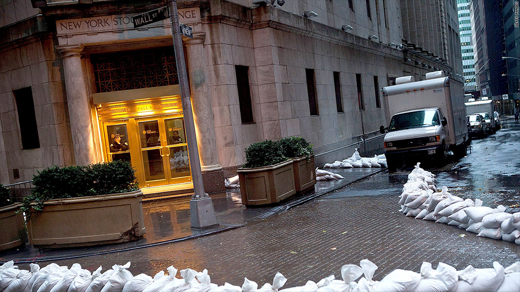 is the stock market closed for hurricane sandy
