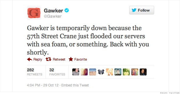 gawker tweet hurricane sandy