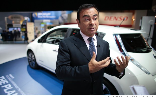 carlos ghosn nissan leaf naias