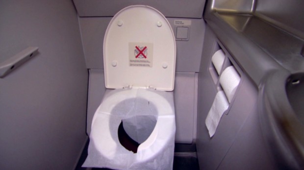 How do you empty an A380's toilets?