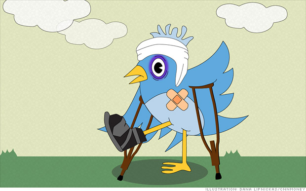 wounded twitter bird