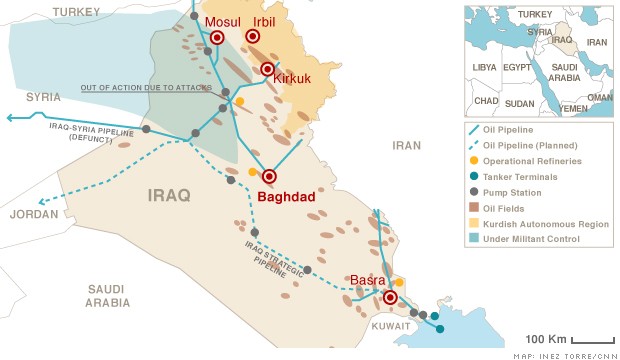 map iraq oil