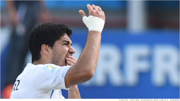 3 bites and you're out! Suarez sponsors flee