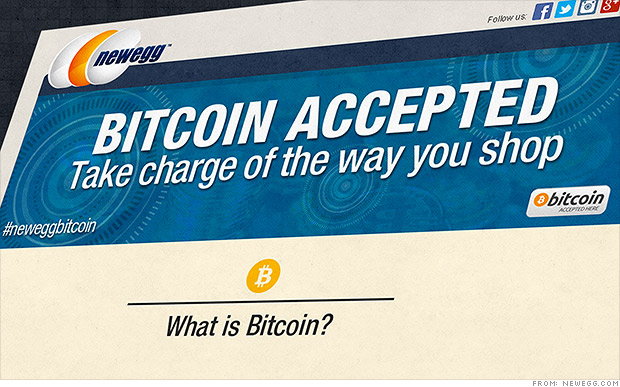 Newegg is the latest business to accept bitcoins, but the company is just converting them into cash - making Bitcoin more of a PayPal rival.