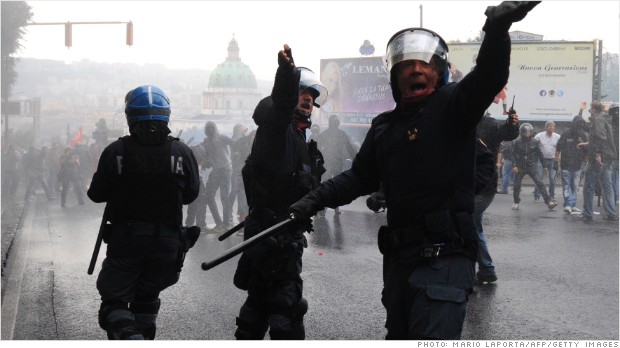 ecb naples protests