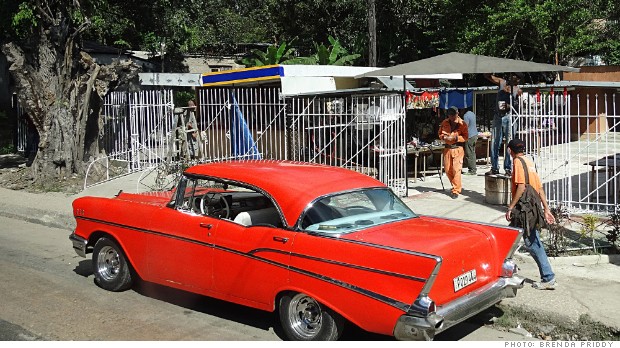 cuban cars red 