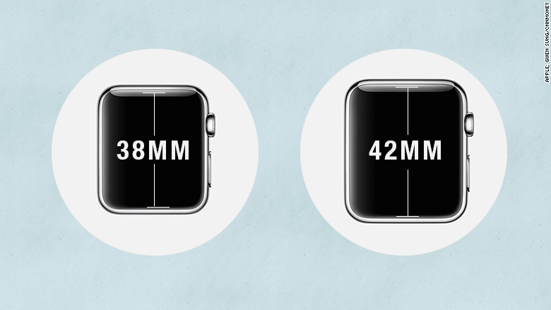 apple watch known size