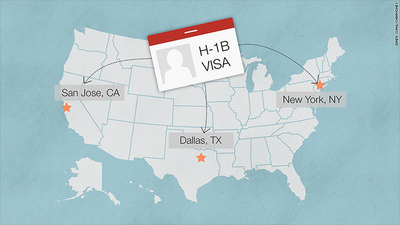 us h1b visa map