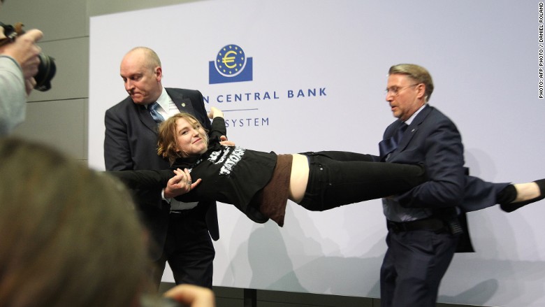 ECB protest attack 3