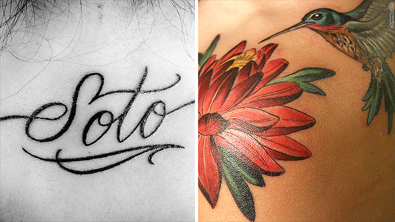 Joanne Soto is having two of her 14 tattoos preserved for her children after she dies. - 150928090532-tattoo-art-780x439