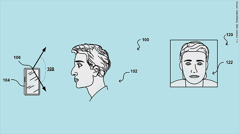 Amazon's selfie payment patent illustration