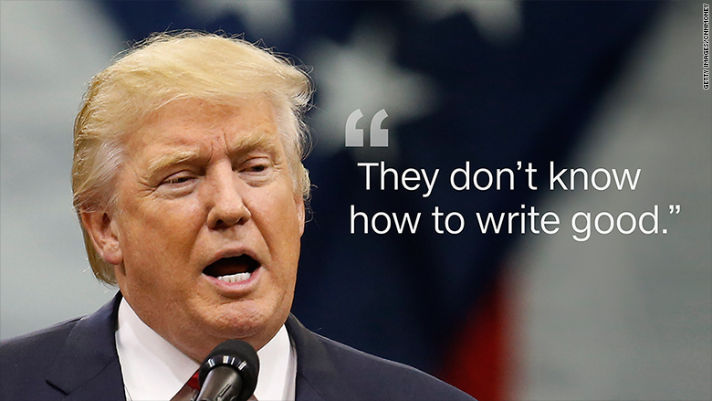 Donald Trump says The New York Times doesn't "write good"