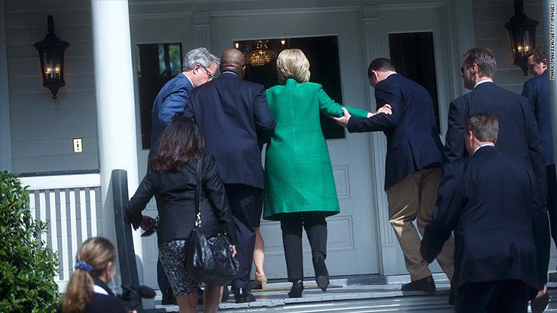 hillary clinton stairs