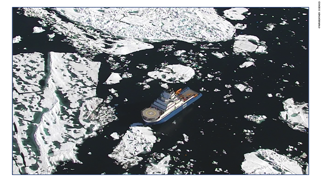 Drone helps ship navigate Arctic ice