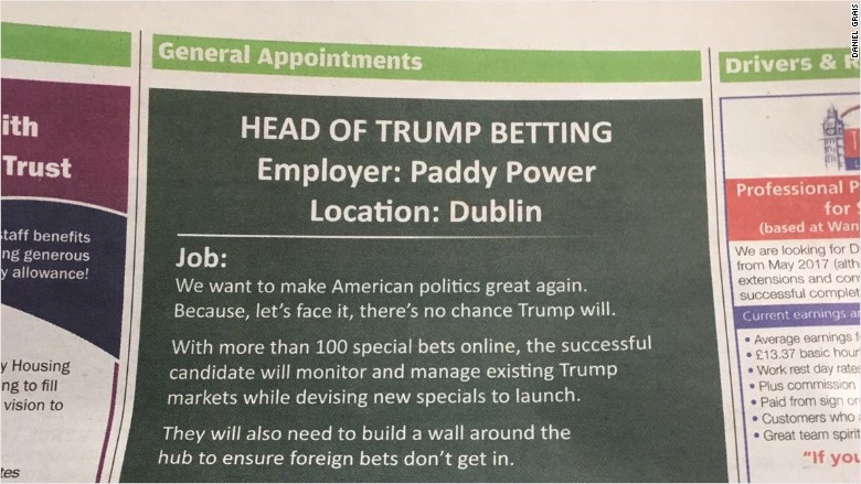 Paddy Power Trump job